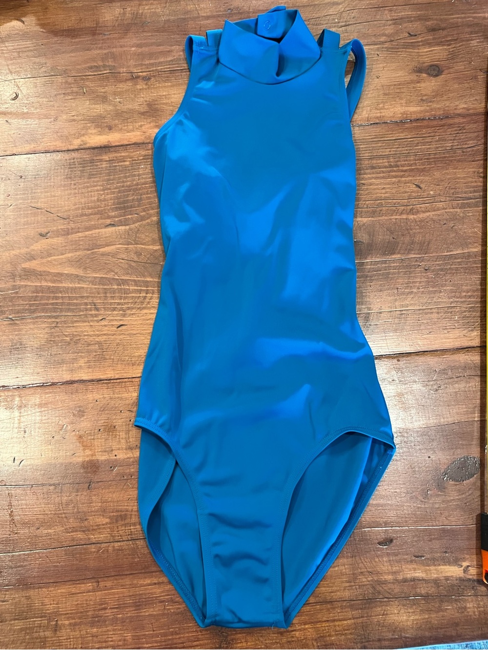 Balera Women’s High Neck Dance Leotard Teal Crisscross Back Size XSA